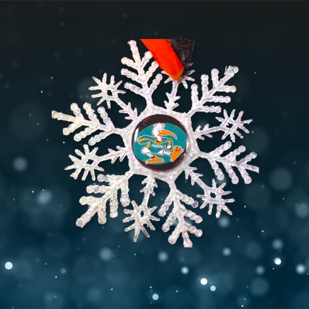 University of Miami HURRICANES Handmade Snowflake *NEW*